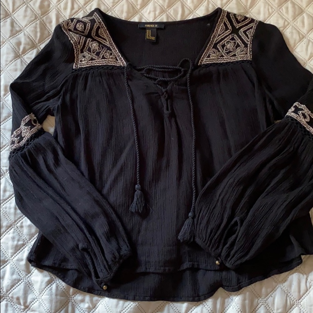 Black Forever 21 Blouse